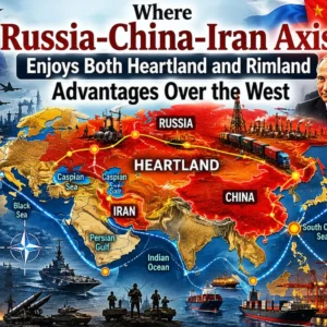 Où l’axe Russie-Chine-Iran bénéficie à la fois des avantages du Heartland et du Rimland par rapport à l’Occident
