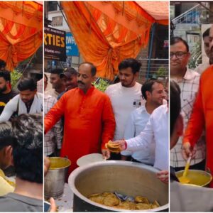 « Pas de nourriture pour les mollahs » : Pinky Chaudhary, de l'Hindou Raksha Dal, arrache une assiette de nourriture à un pauvre homme