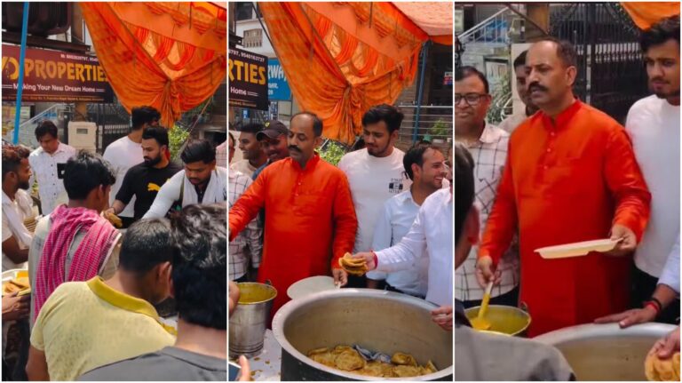 « Pas de nourriture pour les mollahs » : Pinky Chaudhary, de l'Hindou Raksha Dal, arrache une assiette de nourriture à un pauvre homme