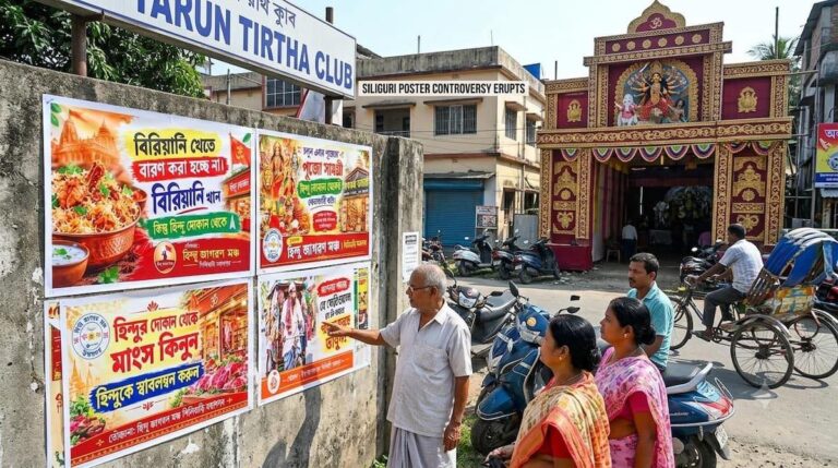 Achetez de la viande et du biryani uniquement dans les magasins hindous : des affiches controversées font polémique avant Durga Puja à Siliguri